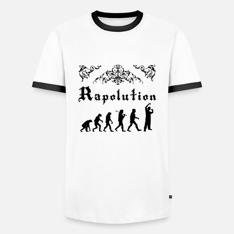 Rap Evolution - Men's Ringer Shirt - white/black