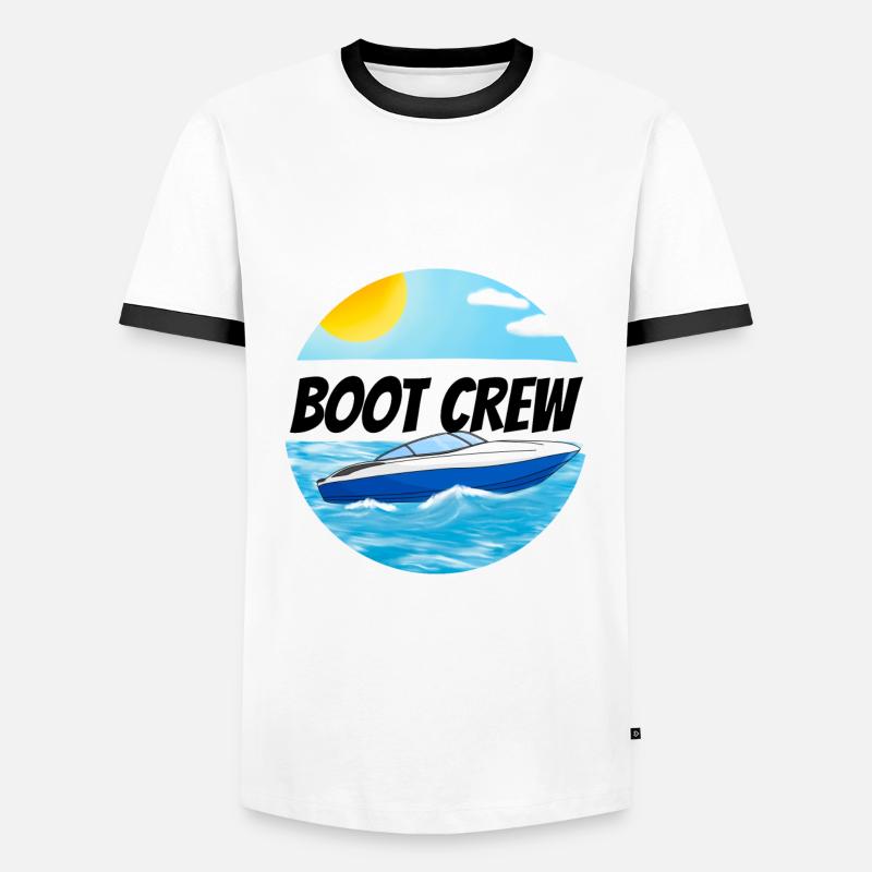 Boot crew Motorboot - Männer Kontrast-T-Shirt - Weiß/Schwarz