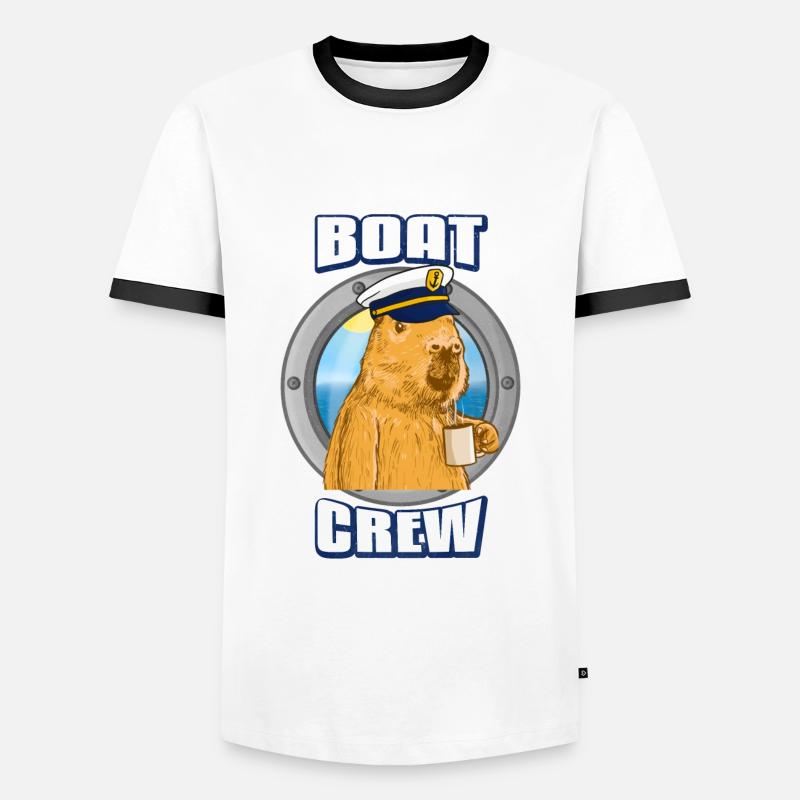 Boot Crew - Männer Kontrast-T-Shirt - Weiß/Schwarz