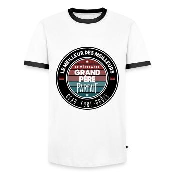 Le véritable grand père parfait - T-shirt contrasté Homme - blanc/noir - Devant - AI Model Female 172 light (172cm) & AI Model Male 178 dark (178cm)