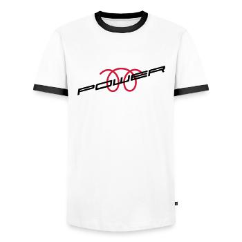 Diesel-Power Vorglühung - Männer Kontrast-T-Shirt - Weiß/Schwarz - Vorne - AI Model Female 172 light (172cm) & AI Model Male 178 dark (178cm)