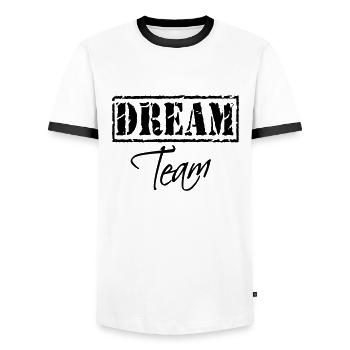 Dream Team - T-shirt contrasté Homme - blanc/noir - Devant - AI Model Female 172 light (172cm) & AI Model Male 178 dark (178cm)