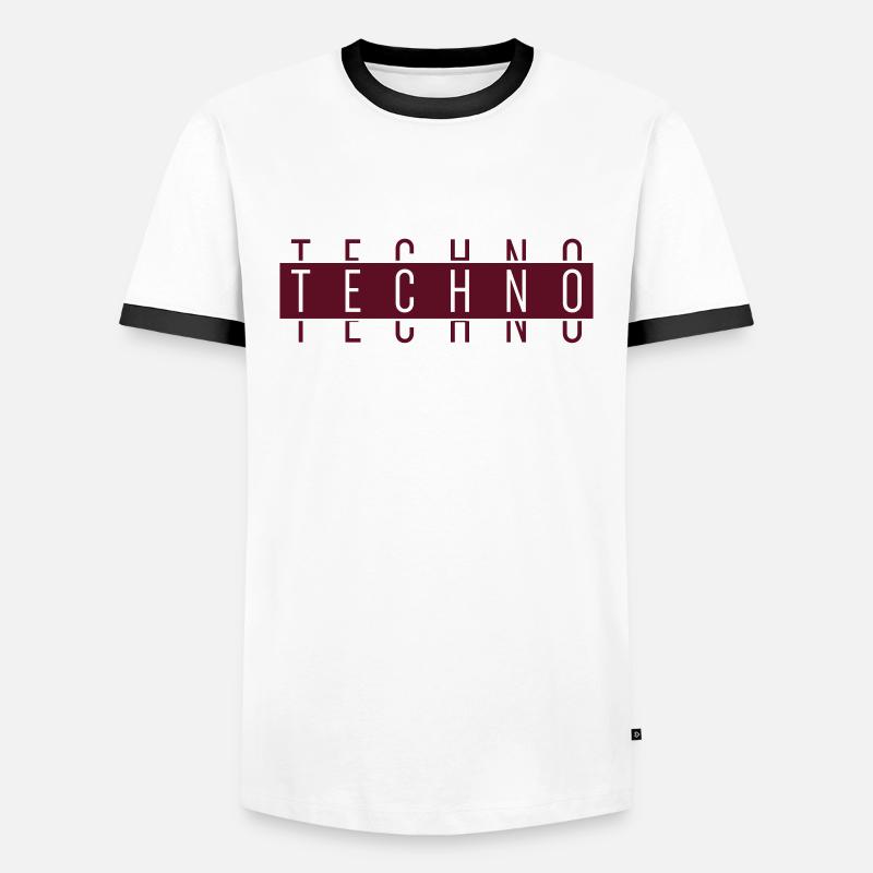 TECHNO TECHNO TECHNO - Männer Kontrast-T-Shirt - Weiß/Schwarz