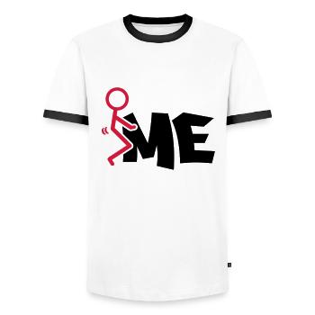 baise-moi - T-shirt contrasté Homme - blanc/noir - Devant - AI Model Female 172 light (172cm) & AI Model Male 178 dark (178cm)