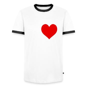 I Love Columbus Heart America USA Funny - Men's Ringer Shirt - white/black - Front - AI Model Female 172 light (172cm) & AI Model Male 178 dark (178cm)