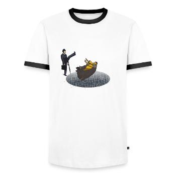 Monty Sparta - T-shirt contrasté Homme - blanc/noir - Devant - AI Model Female 172 light (172cm) & AI Model Male 178 dark (178cm)