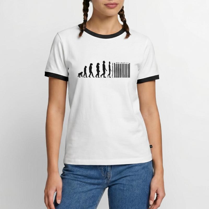 Evolution code à barres T-shirt contrasté Homme