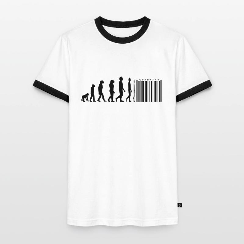 Evolution code à barres T-shirt contrasté Homme