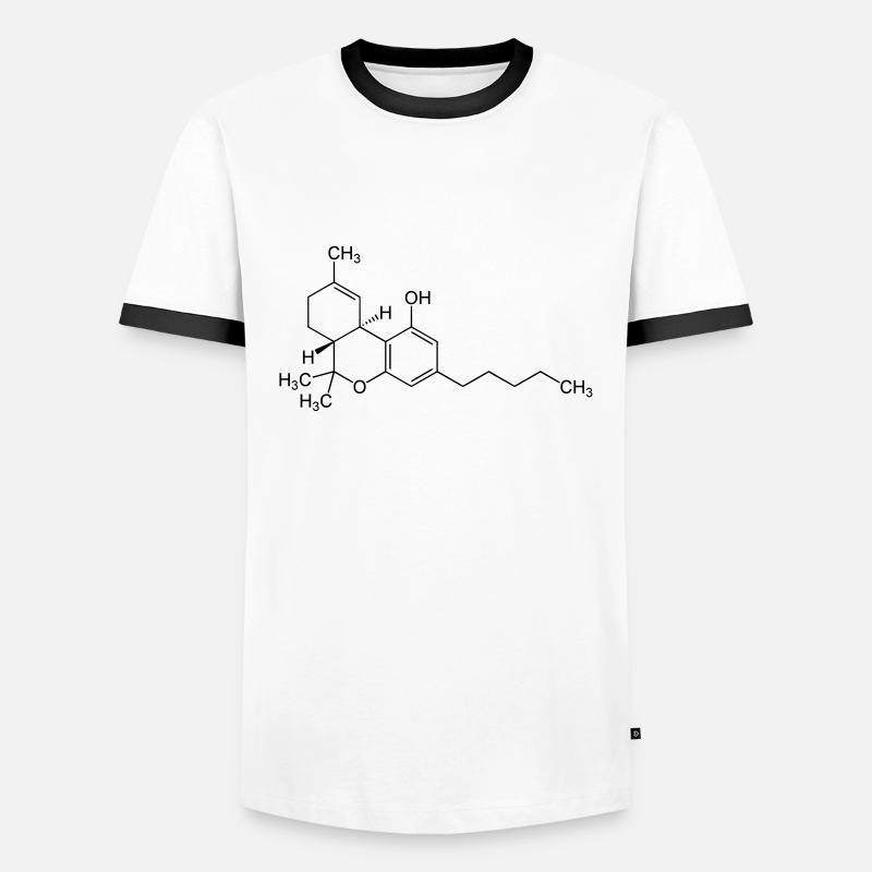 THC - Männer Kontrast-T-Shirt - Weiß/Schwarz
