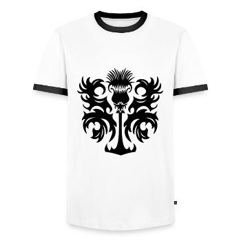 Thistle - Men's Ringer Shirt - white/black - Front - AI Model Female 172 light (172cm) & AI Model Male 178 dark (178cm)