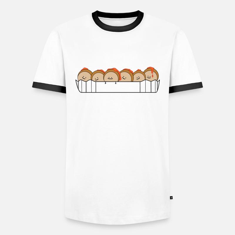 Currywurst - Männer Kontrast-T-Shirt - Weiß/Schwarz