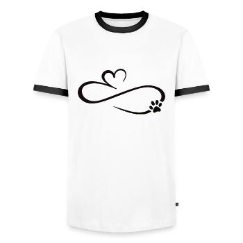 unendliche Hunde Liebe - Männer Kontrast-T-Shirt - Weiß/Schwarz - Vorne - AI Model Female 172 light (172cm) & AI Model Male 178 dark (178cm)