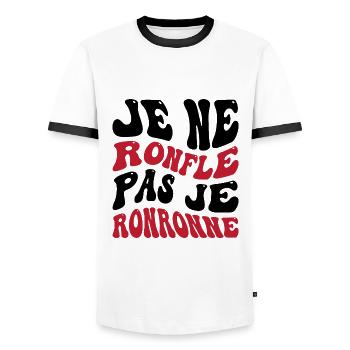 Je ne ronfle pas je ronronne - T-shirt contrasté Homme - blanc/noir - Devant - AI Model Female 172 light (172cm) & AI Model Male 178 dark (178cm)