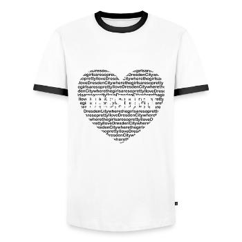 DRESDEN - Männer Kontrast-T-Shirt - Weiß/Schwarz - Vorne - AI Model Female 172 light (172cm) & AI Model Male 178 dark (178cm)
