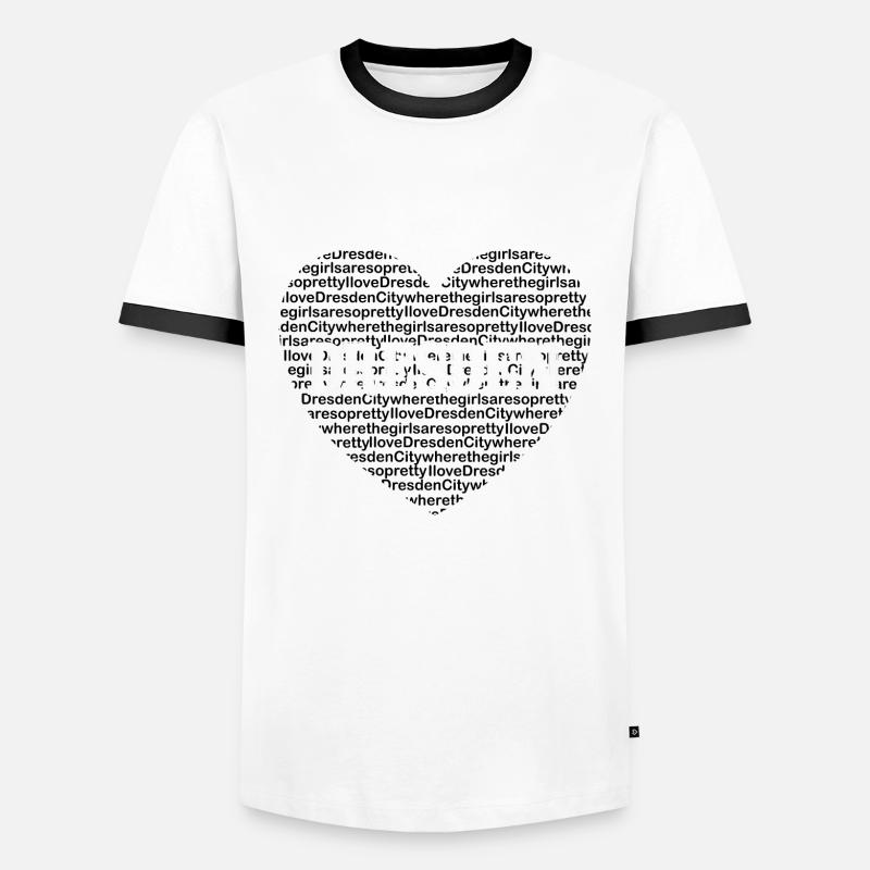 DRESDEN - Men's Ringer Shirt - white/black