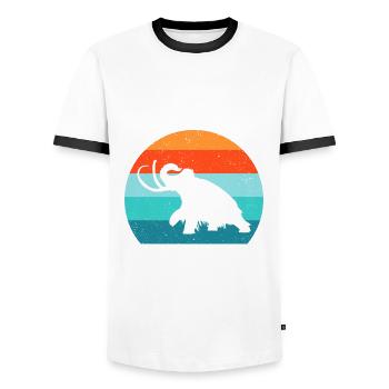Lustiges Mammut Steinzeit Eiszeit Design Urzeit - Männer Kontrast-T-Shirt - Weiß/Schwarz - Vorne - AI Model Female 172 light (172cm) & AI Model Male 178 dark (178cm)