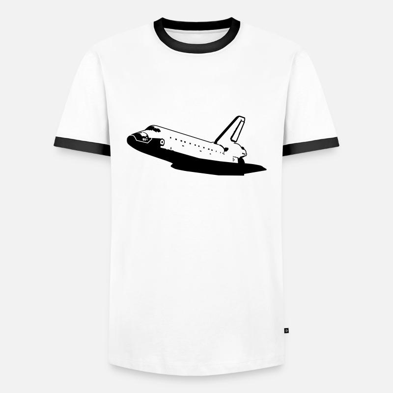 Space Shuttle (no emblems) - Men's Ringer Shirt - white/black