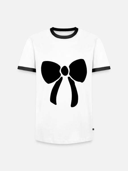 Bow large / bow - party - firm - Men's Ringer Shirt - white/black