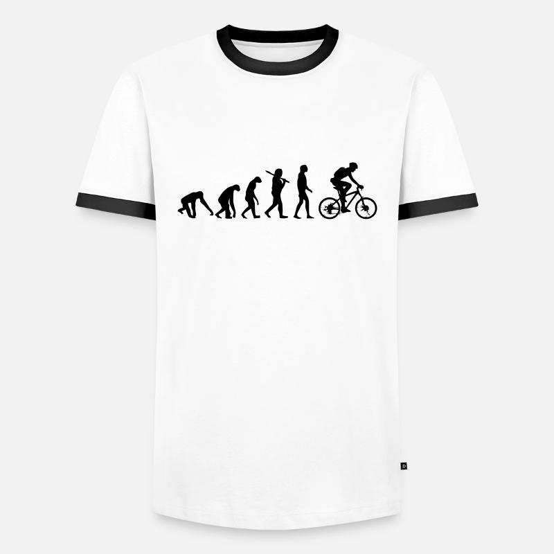 BIKE EVOLUTION - Men's Ringer Shirt - white/black