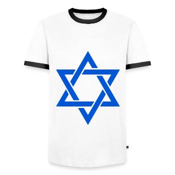 Star of David - Men's Ringer Shirt - white/black - Front - AI Model Female 172 light (172cm) & AI Model Male 178 dark (178cm)