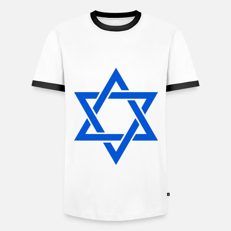 Star of David - Men's Ringer Shirt - white/black