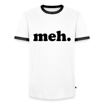 MEH. - Männer Kontrast-T-Shirt - Weiß/Schwarz - Vorne - AI Model Female 172 light (172cm) & AI Model Male 178 dark (178cm)