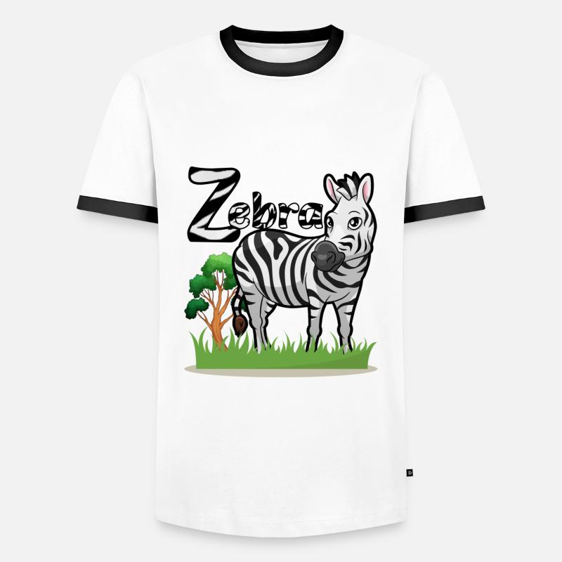 Zebra - Männer Kontrast-T-Shirt - Weiß/Schwarz