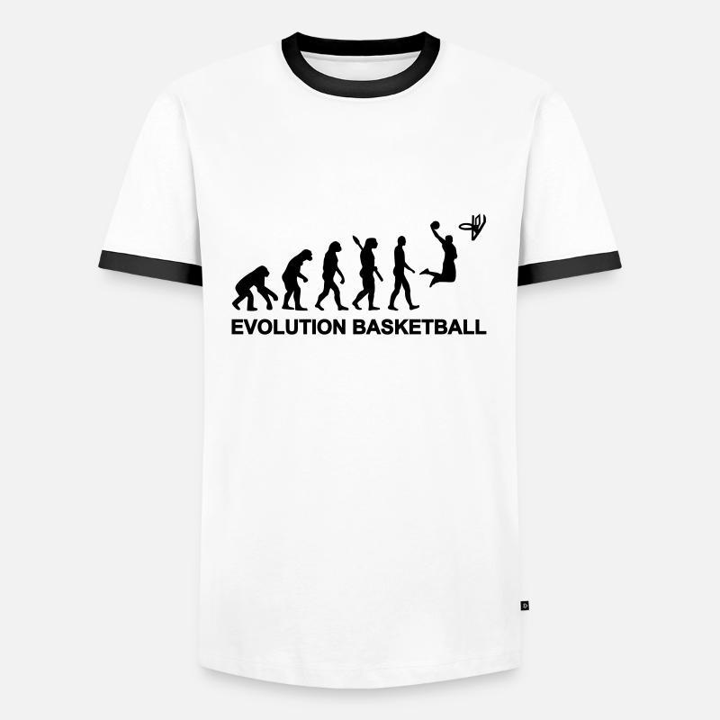 Evolution Basketball - Männer Kontrast-T-Shirt - Weiß/Schwarz