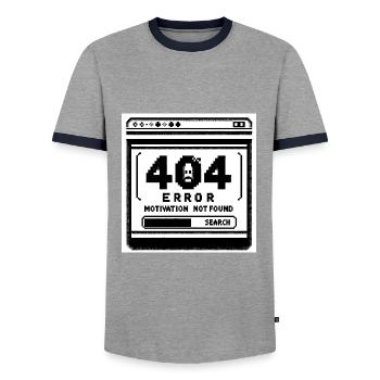 404 error - Männer Kontrast-T-Shirt - Grau/Navy  - Vorne - AI Model Female 172 light (172cm) & AI Model Male 178 light (178cm)