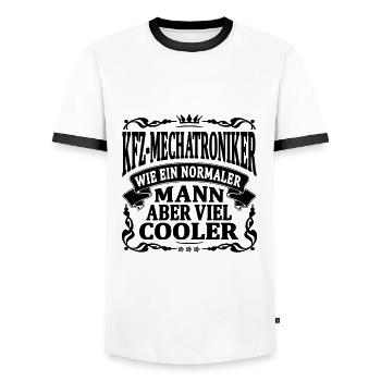 KFZ mechatroniker aber viel cooler - Männer Kontrast-T-Shirt - Weiß/Schwarz - Vorne - AI Model Female 172 light (172cm) & AI Model Male 178 dark (178cm)