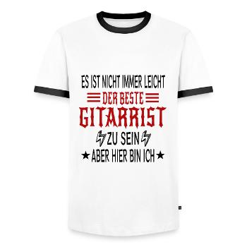 Bester Gitarrist Rock E-Gitarre Musiker Spruch - Männer Kontrast-T-Shirt - Weiß/Schwarz - Vorne - AI Model Female 172 light (172cm) & AI Model Male 178 dark (178cm)