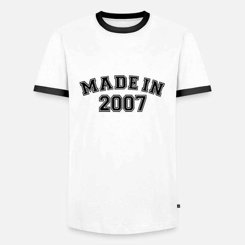 Made in 2007 - Men's Ringer Shirt - white/black