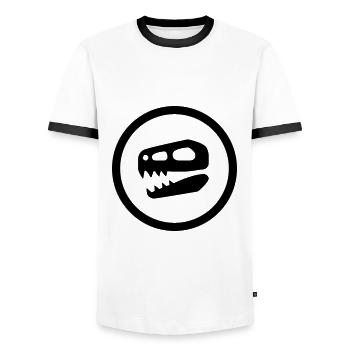 Dinosaurier Schädel Geschenk - Männer Kontrast-T-Shirt - Weiß/Schwarz - Vorne - AI Model Female 172 light (172cm) & AI Model Male 178 dark (178cm)