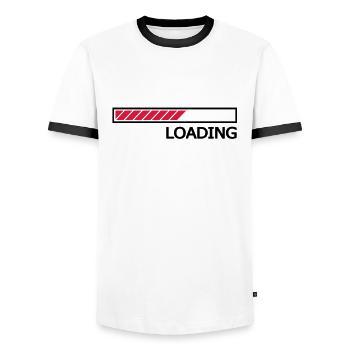 Loading Ladebalken Loading Bar - Männer Kontrast-T-Shirt - Weiß/Schwarz - Vorne - AI Model Female 172 light (172cm) & AI Model Male 178 dark (178cm)