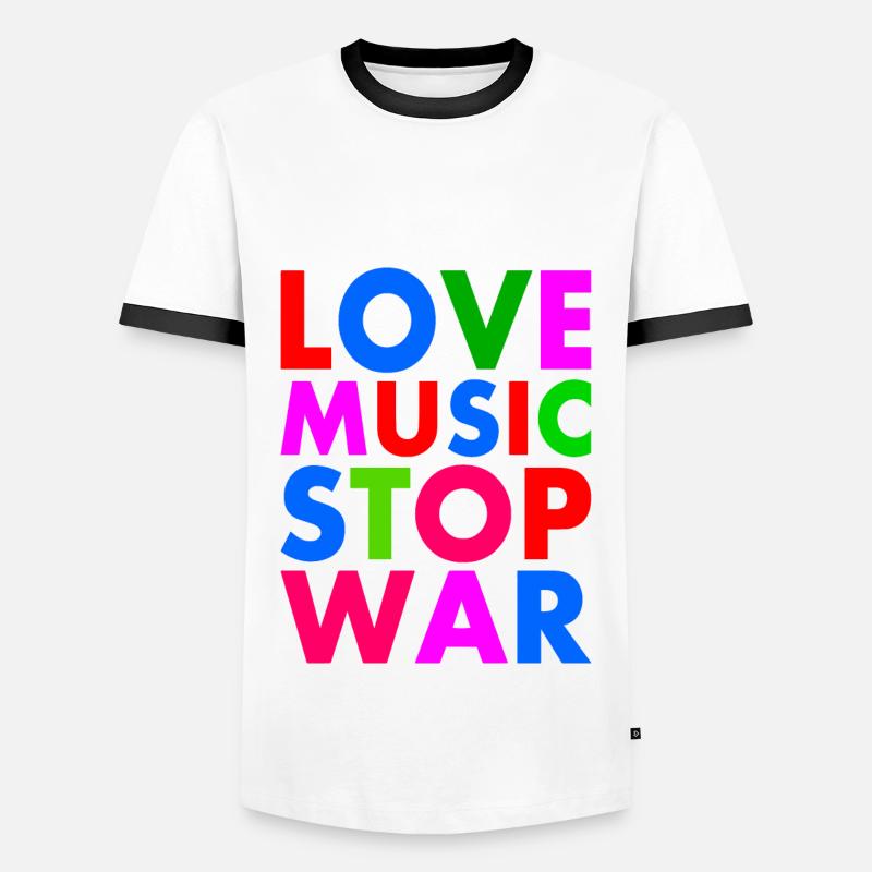 Stop war - Men's Ringer Shirt - white/black