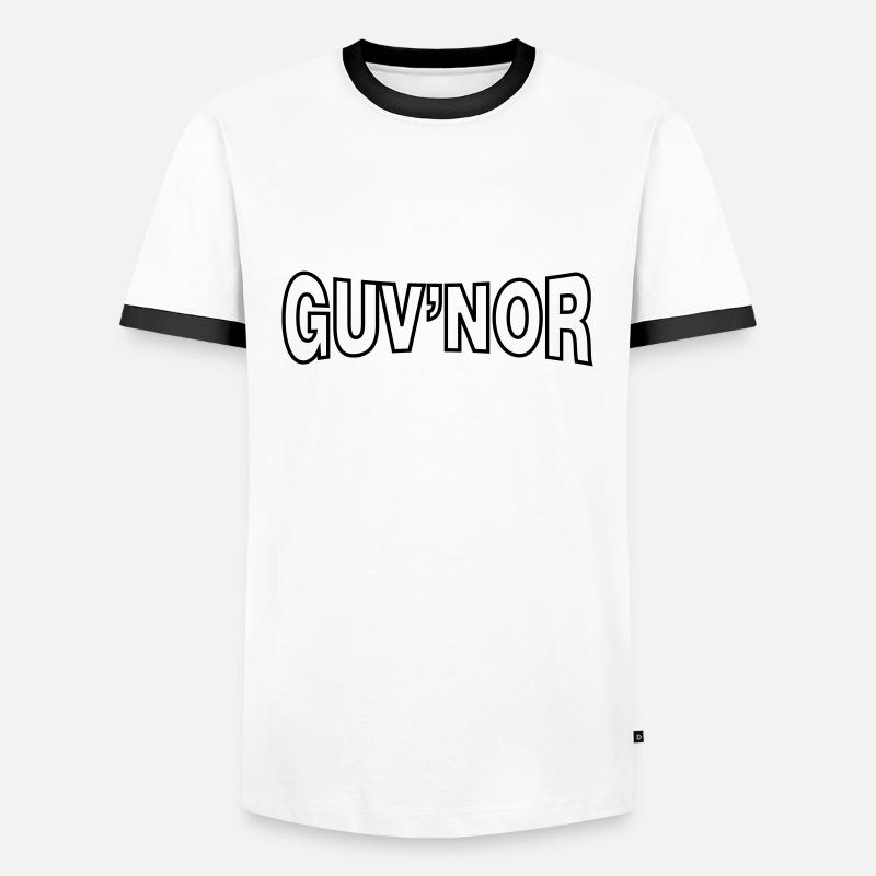 GUV'NOR - Men's Ringer Shirt - white/black