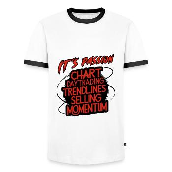 Trading ma passion cool trading design - T-shirt contrasté Homme - blanc/noir - Devant - AI Model Female 172 light (172cm) & AI Model Male 178 dark (178cm)
