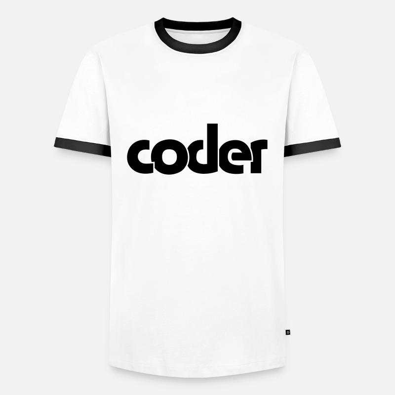 Coder - Men's Ringer Shirt - white/black