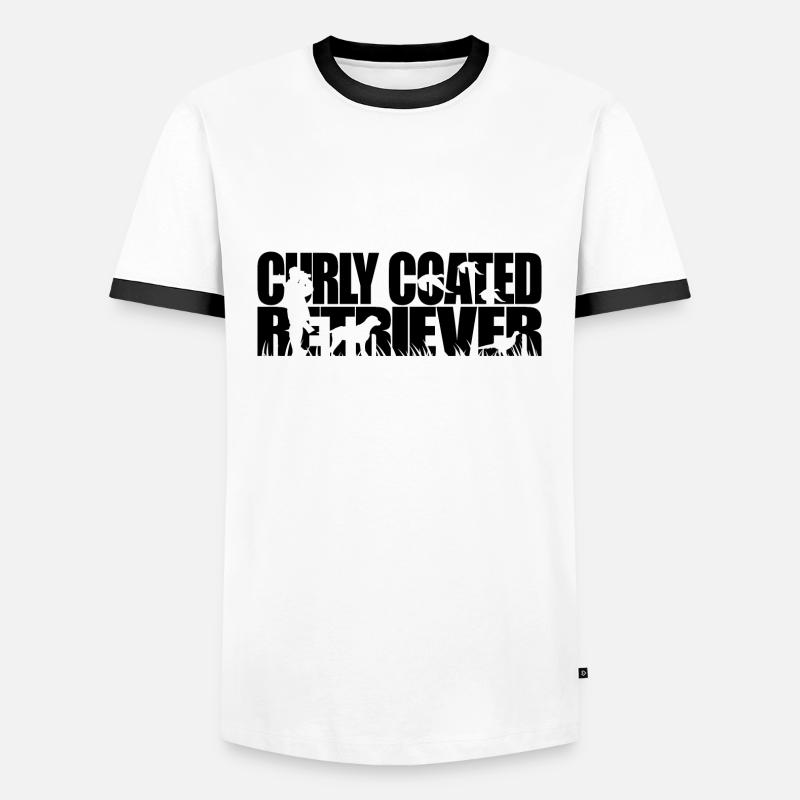 CURLY COATED RETRIEVER Jagdhund Wilsigns Jagdhunde - Männer Kontrast-T-Shirt - Weiß/Schwarz