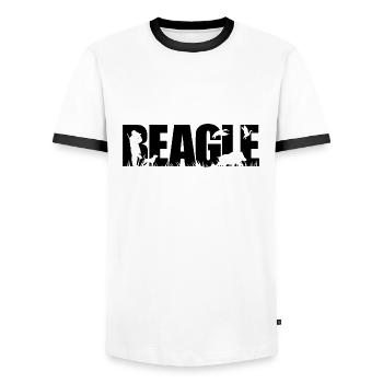 BEAGLE Chien de chasse Chasseur Chiens Wilsigns - T-shirt contrasté Homme - blanc/noir - Devant - AI Model Female 172 light (172cm) & AI Model Male 178 dark (178cm)