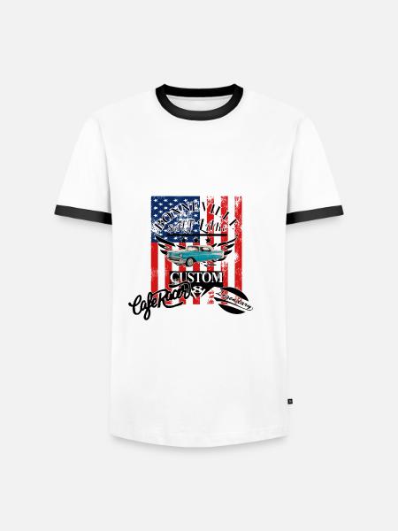 Muscle Car Auto Amerika - Männer Kontrast-T-Shirt - Weiß/Schwarz