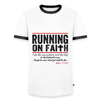 Jésus-Christ T-shirt dames et hommes idée de cadeau - T-shirt contrasté Homme - blanc/noir - Devant - AI Model Female 172 light (172cm) & AI Model Male 178 dark (178cm)