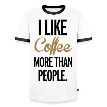 Coffee - Männer Kontrast-T-Shirt - Weiß/Schwarz - Vorne - AI Model Female 172 light (172cm) & AI Model Male 178 dark (178cm)