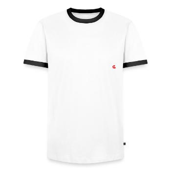 Car silhouette Coupe Sports Car - Men's Ringer Shirt - white/black - Front - AI Model Female 172 light (172cm) & AI Model Male 178 dark (178cm)