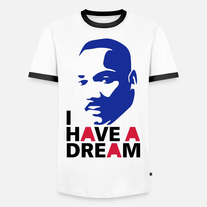MARTIN LUTHER KING - Men's Ringer Shirt - white/black