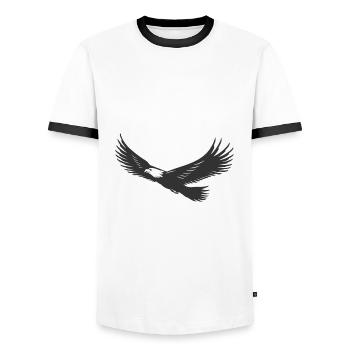 Adler Eagle - Männer Kontrast-T-Shirt - Weiß/Schwarz - Vorne - AI Model Female 172 light (172cm) & AI Model Male 178 dark (178cm)