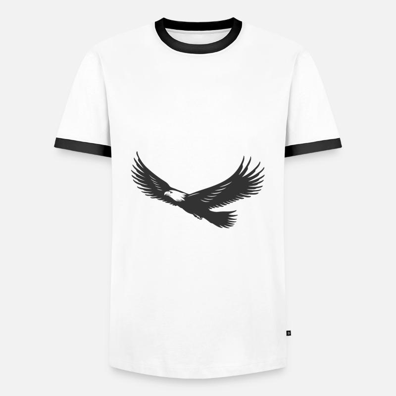 Adler Eagle - Männer Kontrast-T-Shirt - Weiß/Schwarz