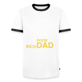 J’ai besoin d’un père pauvre et d’un riche Va - T-shirt contrasté Homme - blanc/noir - Devant - AI Model Female 172 light (172cm) & AI Model Male 178 dark (178cm)
