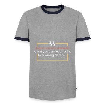 Pièces envoyées à une adresse incorrecte. - T-shirt contrasté Homme - gris/marine  - Devant - AI Model Female 172 light (172cm) & AI Model Male 178 light (178cm)