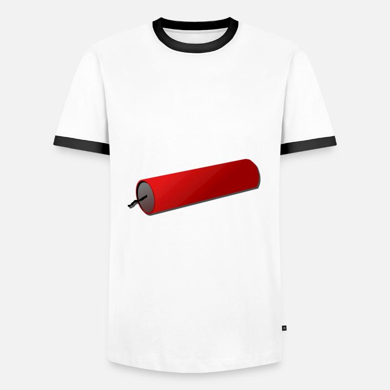 Firecracker - Men's Ringer Shirt - white/black